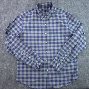 J Crew Mercantile Flex Shirt Large Blue Plaid Long Sleeve Button Down Stretch
